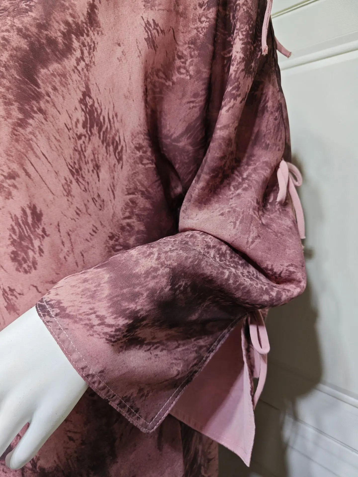 Ramadan Eid Tie Dye Butterfly Bow Muslim Modest Kimono Abaya Damen Dubai Luxury Islam Women Kebaya With Hijab Kaftan Robe Femme