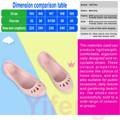 Certified Satihu Summer New Lightweight Anti Slip Hole Shoes  Clog For Women's Flat Bottom Sandals Nurse Outdoor Beach Jelly.