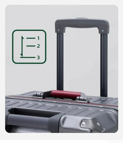 20-Zoll-Rollgepäck für die Kabine, multifunktionaler Reisekoffer, Passwortsperre, omnidirektionales Rad, Rollgepäckkoffer