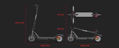 5TH WHEEL E30 ABE Adult Electric Scooter 350W Motor 36V 7.5AH Battery City Electric Scooter 8.5" Solid Tires Foldable E-Scooter.