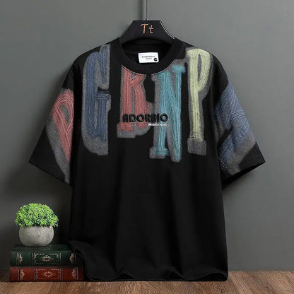 Men's Trend Printing Loose Youth Pullovers Top Summer New Short Sleeve Plus Size Lazy Style T Shirts Fashion Casual Men Clothing.