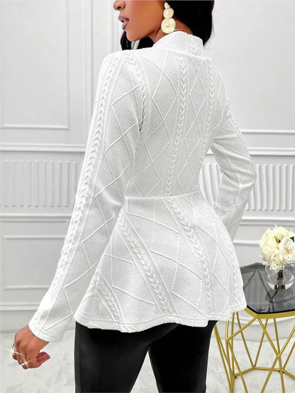 2024 neue Mode Herbst Feste Jacken Frauen Schlank Strukturierte Langarm Mäntel Frauen Elegante Single Button Jacken Weibliche Damen.