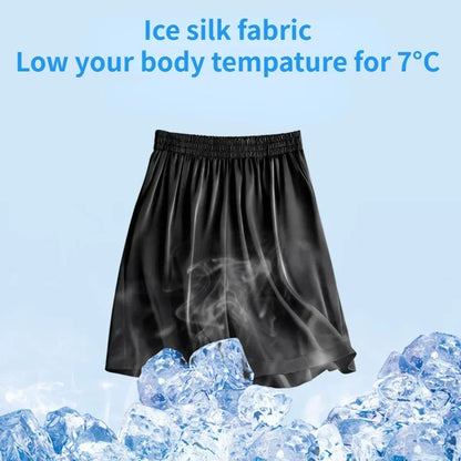 High Waist Ice Silk Acetate Shorts Pants Women's Summer Thin Satin Cropped Pants Casual Loose Plus Size Pajamas Women Shorts.