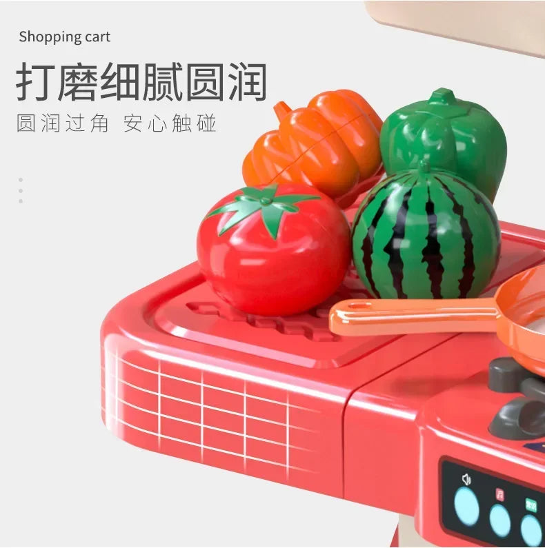 Children's Home Cooking Simulator Kitchen Set Kitchen Girls Cooking Spray Dining Table Toys Christmas Gifts