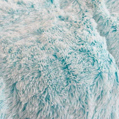 3Pcs Super Shaggy Coral Fleece Warm Cozy Princess Bedding Set Mink Velvet Duvet Cover Set Bed Comforter Cover Blanket Pillowcase.