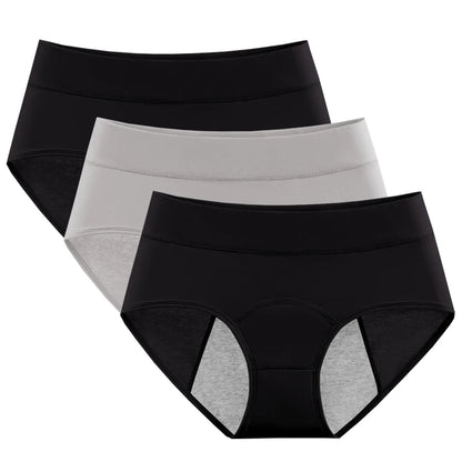 3pcs Cotton Women's Mid Waist Leak Proof Menstrual Panties Female Widen Period Physiological Briefs Lady Ventilate Comfort Panty.