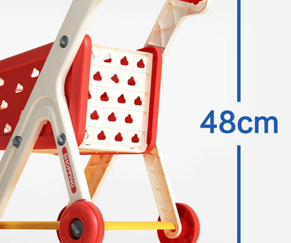 Shopping cart toy baby small trolley children play house fruit cut music kitchen supermarket men and girls Early Education toys.