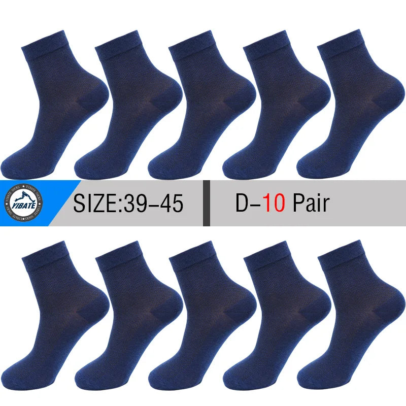 10 Pair Men's Summer Mesh Bamboo Fiber Socks Fashionable Breathable Business Socks Suitable For Sweaty Feet Casual Socks