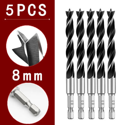 3/5/7Stk. 3/4/5/6/7/8/10mm 1/4 Sechs kant griff Dreispitzer Holz bearbeitungs bohrer Set Holz bearbeitungs lochreib werkzeug