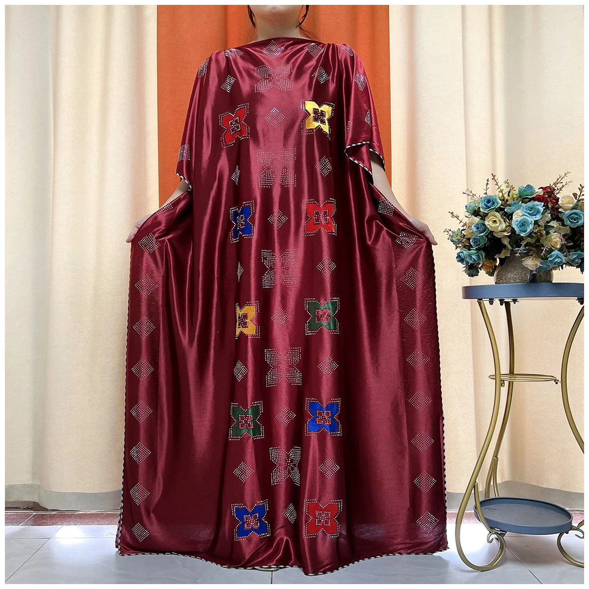 African Abaya For Women Kaftan islamic Clothing With Scarf African Women Dress Inlaid Mubarak Dubai Femme Luxury Muslim Dress.