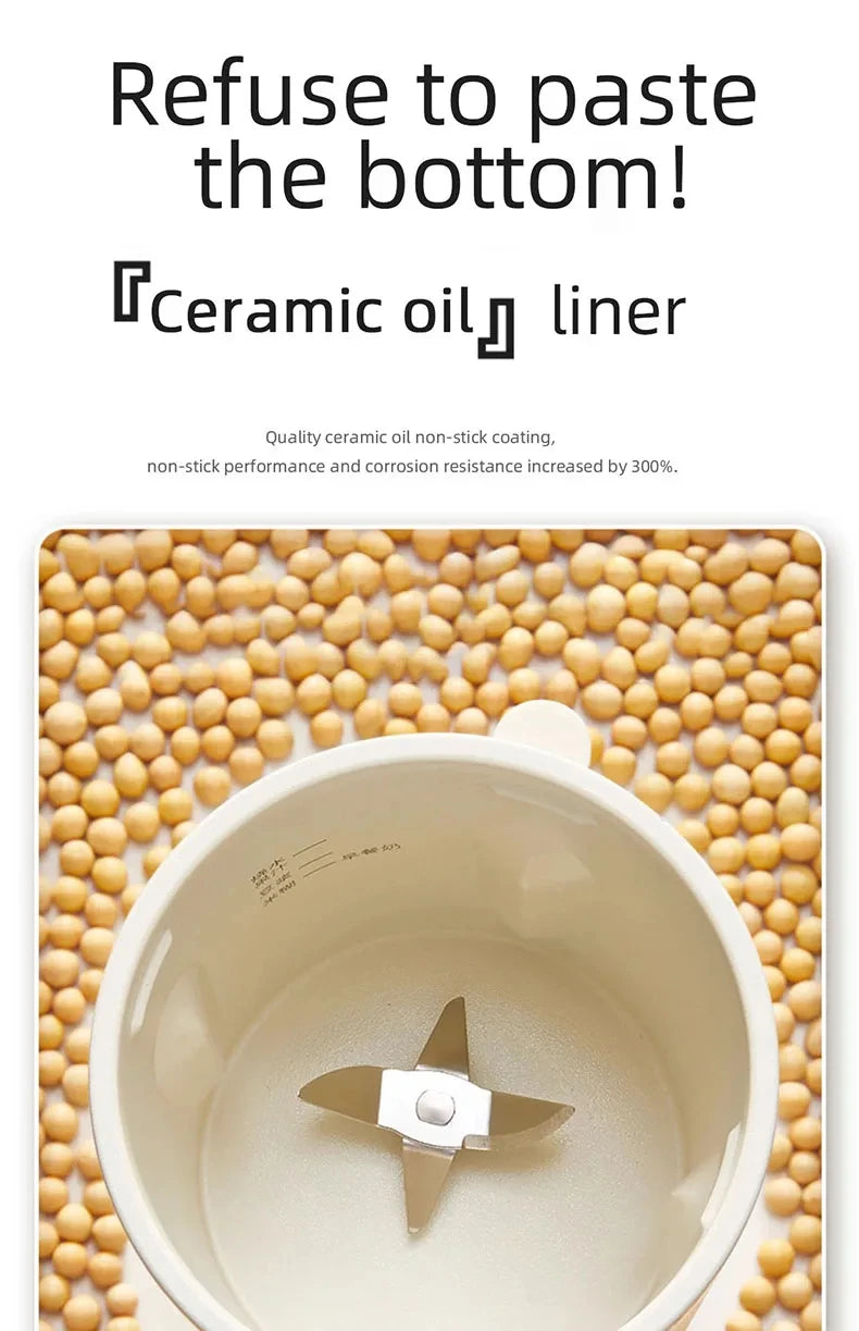 220V Mini Soy Milk Machine Electric Juicer Blender Mixer Wall Breaking Machine Soybean Milk Maker Breakfast Machine 350ml.