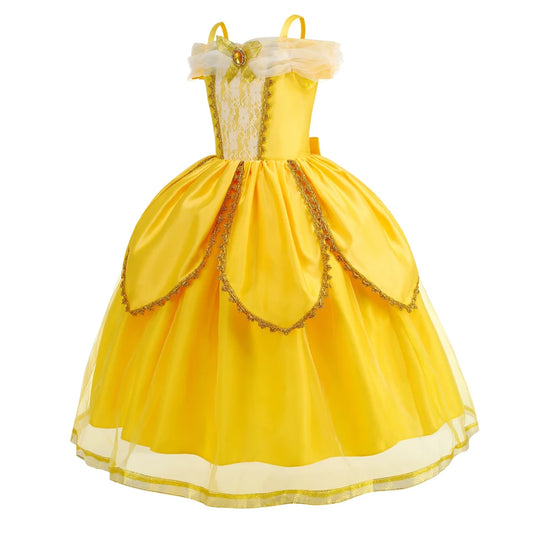 Belle Cosplay Prinzessin Kleid Mädchen Geburtstag Charme Kostüm Kinder Karneval Party Bühne Leistung Vestido Kinder Disguise Kleid