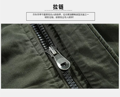 Parkas Coat Military Windproof Hooded Jackets Man Washed Cotton Thick Fleece Casual New  Winter Warm Varsity Jacket Men.