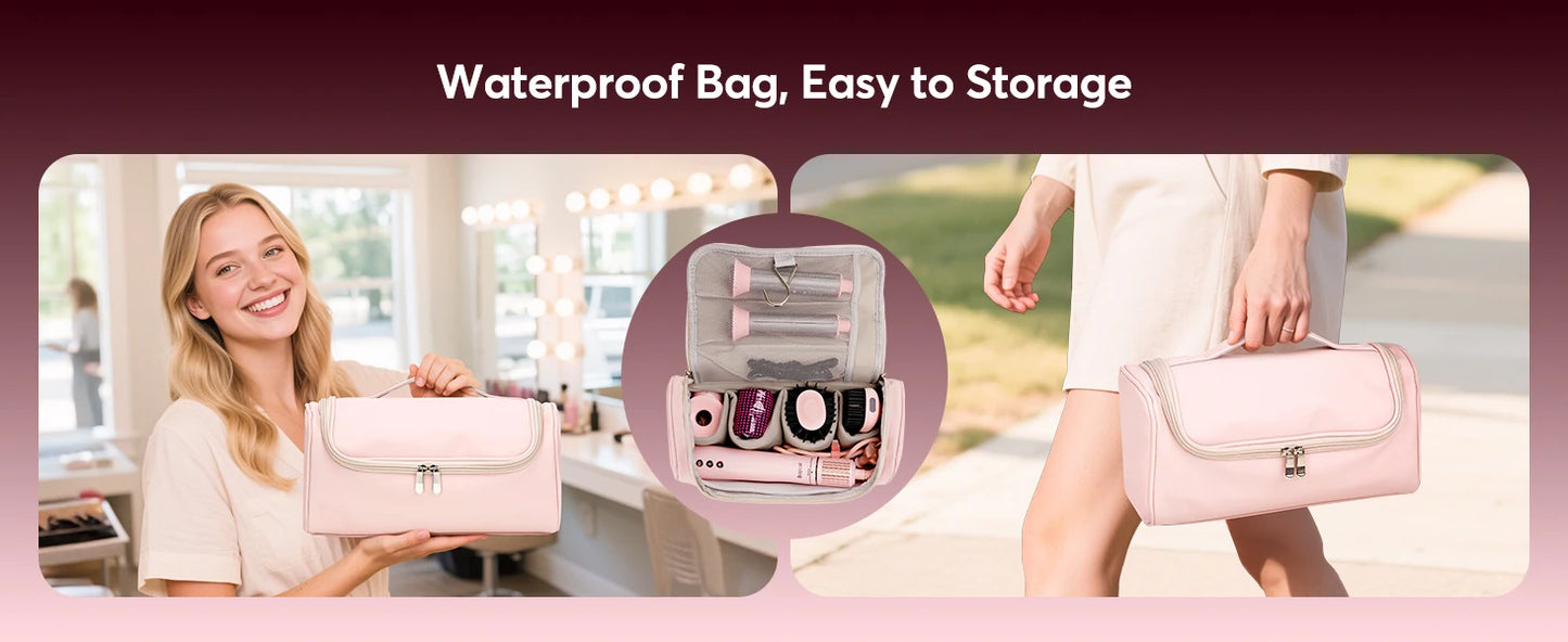 5 in 1 Hair Styler with Travel Bag Air Wrap 1200W Hair Dryer Straightening & Blow Dryer Brush for Multiple Styling Home Hotel