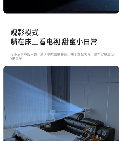 Nordic Multifunktions Doppelbett Seite Von Seite Leder Luxus Kingsize Bett Rahmen Plattform Holz Design Lit Schlafzimmer Set Möbel