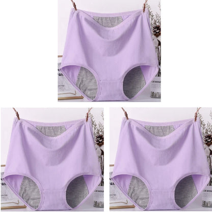 3pcs Girl Menstrual Panties Women's Physiological Briefs Ladies Period Leak Proof Panty High Waist Cotton Underwear