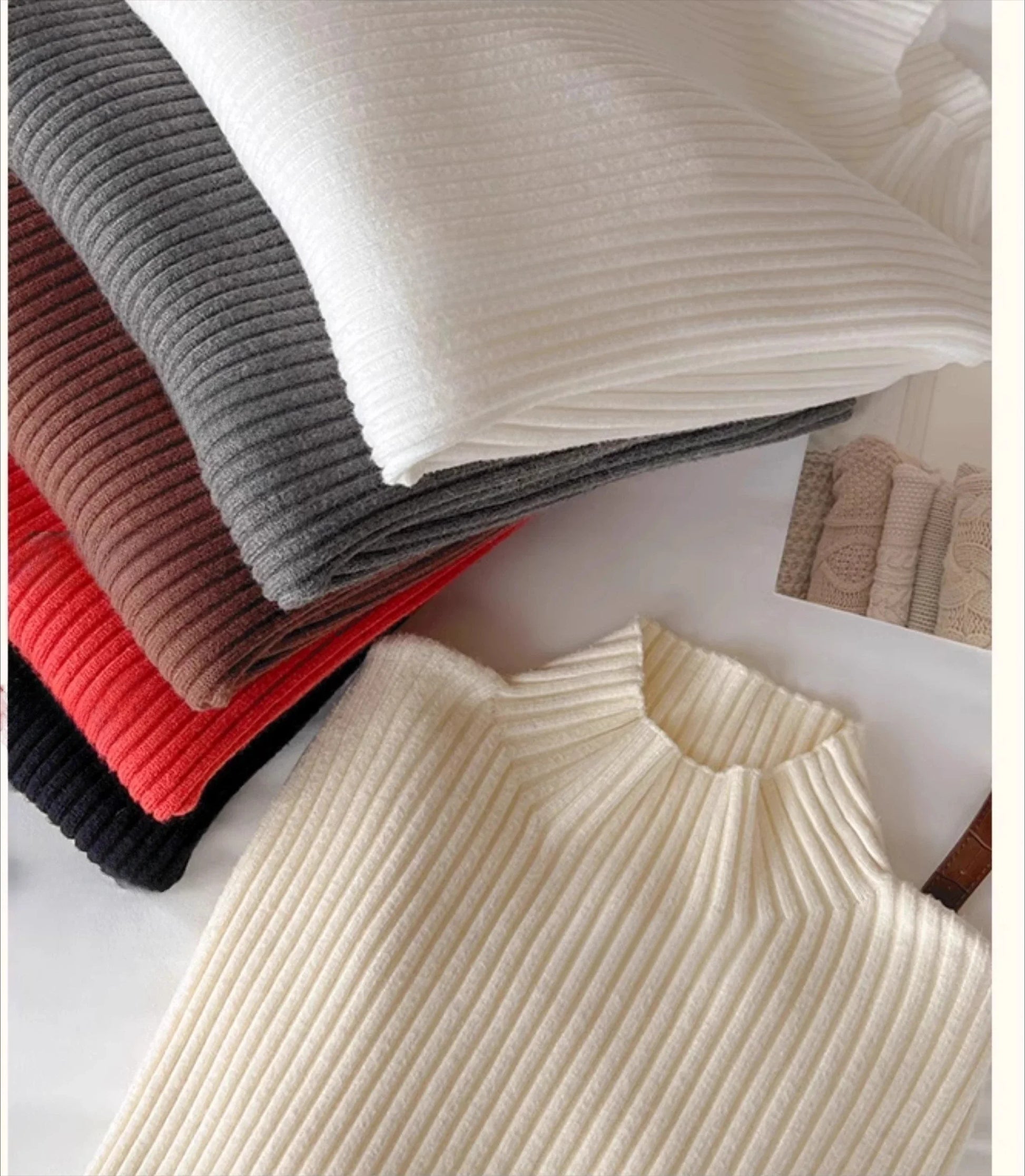 Women Long Sleeve Casual Turtleneck Warm Basic Sweater Chic Autumn Winter 2025 Pullovers Knit Jumpers Solid Color Slim Tops.