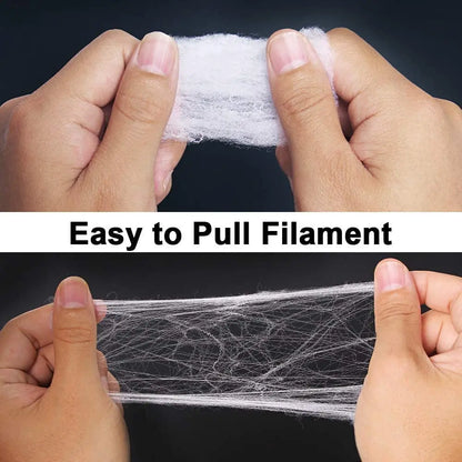 Künstliche Spinnennetz Halloween Dekoration gruselige Party Szene Requisiten weiß dehnbar Spinnennetz Horror Haus Home Decora Zubehör.