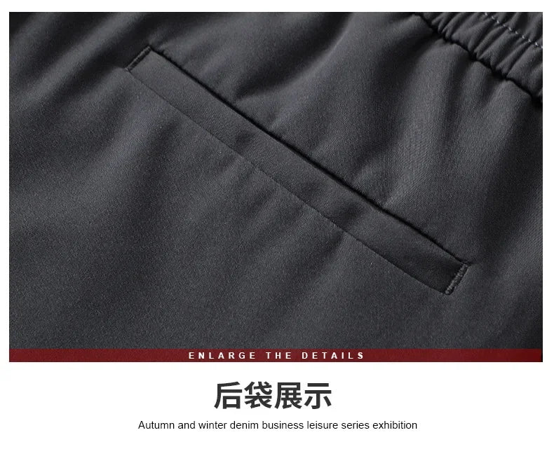 New Winter Men's Down Pants High Quality Thick Warm Goose Down Padded Business Casual Pants for Male Fashion Trousers Outerwear