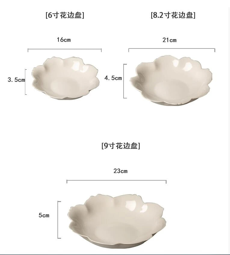 color petal household ceramic dish hotel restaurant tableware.