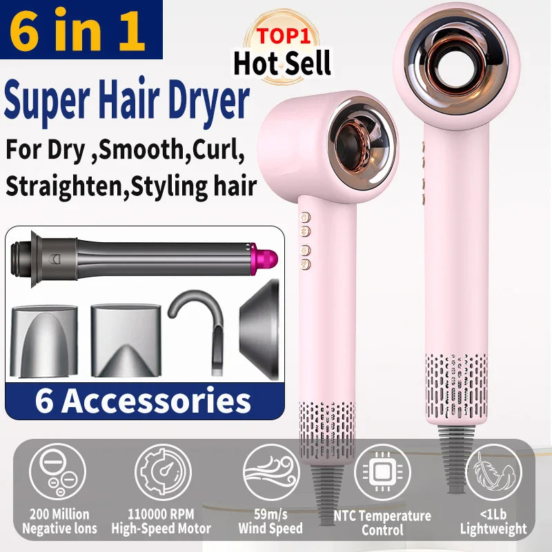 220V Super Hair Dryer 1600W Leafless Hair dryer Personal Hair Care Styling Negative Ion Tool Constant Anion Electric Hair Dryers