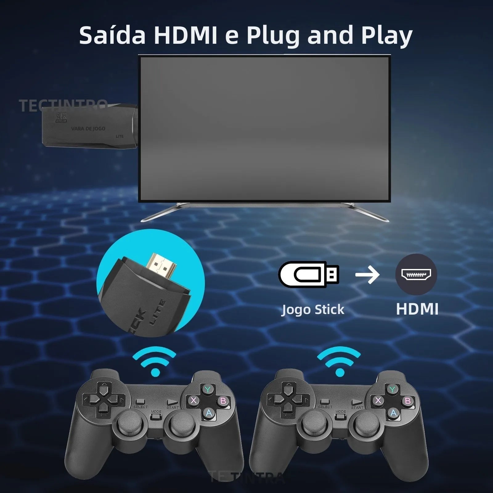 M8 4K TV Game Stick Video Game Console Built-in 40000 Games Wireless Gamepads Controller TV Retro Handheld Game Player for PS1.