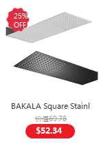 BAKALA Luxury  Mirror Matte  Black White Bathroom Faucet Basin Sink Tap Wall Mounted Square Brass Mixer LT-320BR