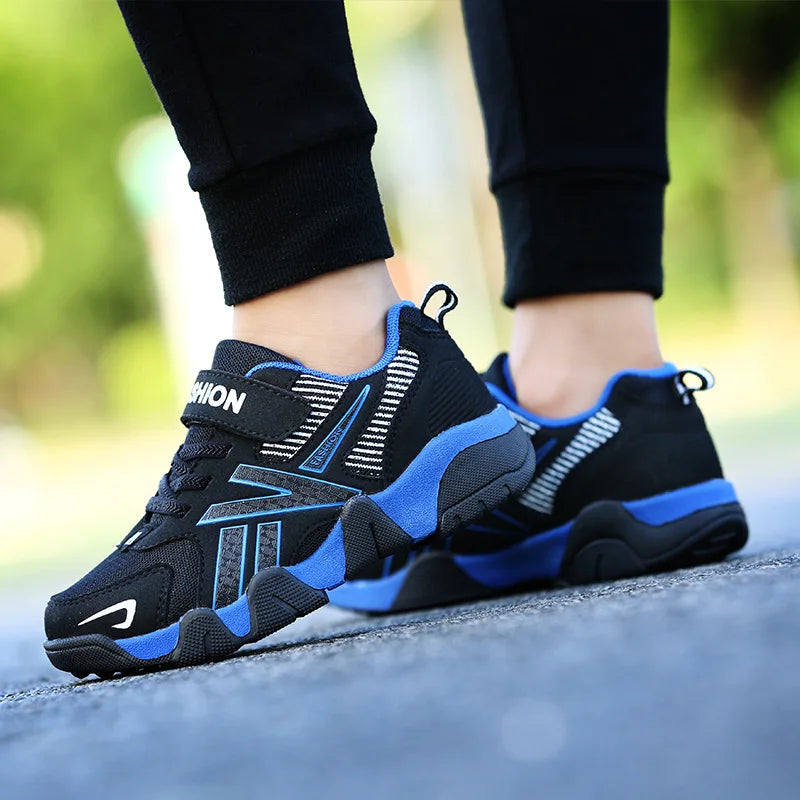 Kids Fashion Sneakers for Boys Mesh Breathable Sports Running Shoes Lightweight Children School Walking Footwear.