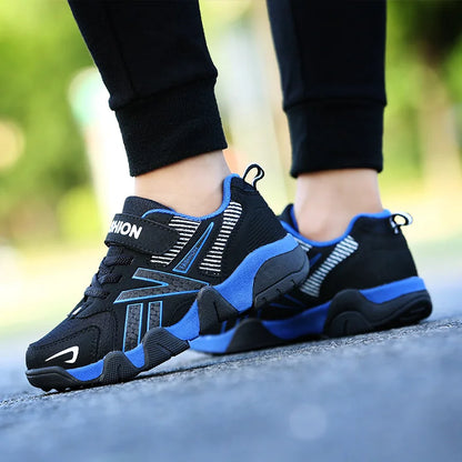 Kids Fashion Sneakers for Boys Mesh Breathable Sports Running Shoes Lightweight Children School Walking Footwear.