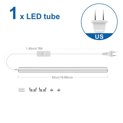 15W T5 LED Tube Light 110V 220V 50CM High Quality Integrated Wall Lamp for Home Kitchen Cabinet Warehouse Garage,No/EU/US Plug.
