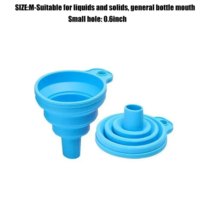 Kitchen Silicone Funnel  Foldable Funnel for Filling Water Bottle With Liquid Transfer Portable Oil Pot Funnel Kitchen Gadgets.