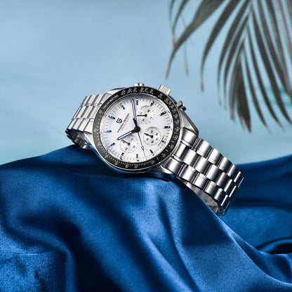 PAGANI DESIGN 2025 New Moon Watch Retro Luxury Quartz Watches For Men Stainless steel Luminous waterproof Sport Chronograph Man.