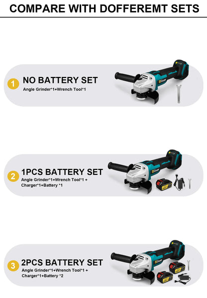 GΣ 125 mm bürstenloser elektrischer Winkelschleifer mit variabler Geschwindigkeit, M14-Schneidemaschine, Holzbearbeitungswerkzeug für Makita 18 V Akku-Stift