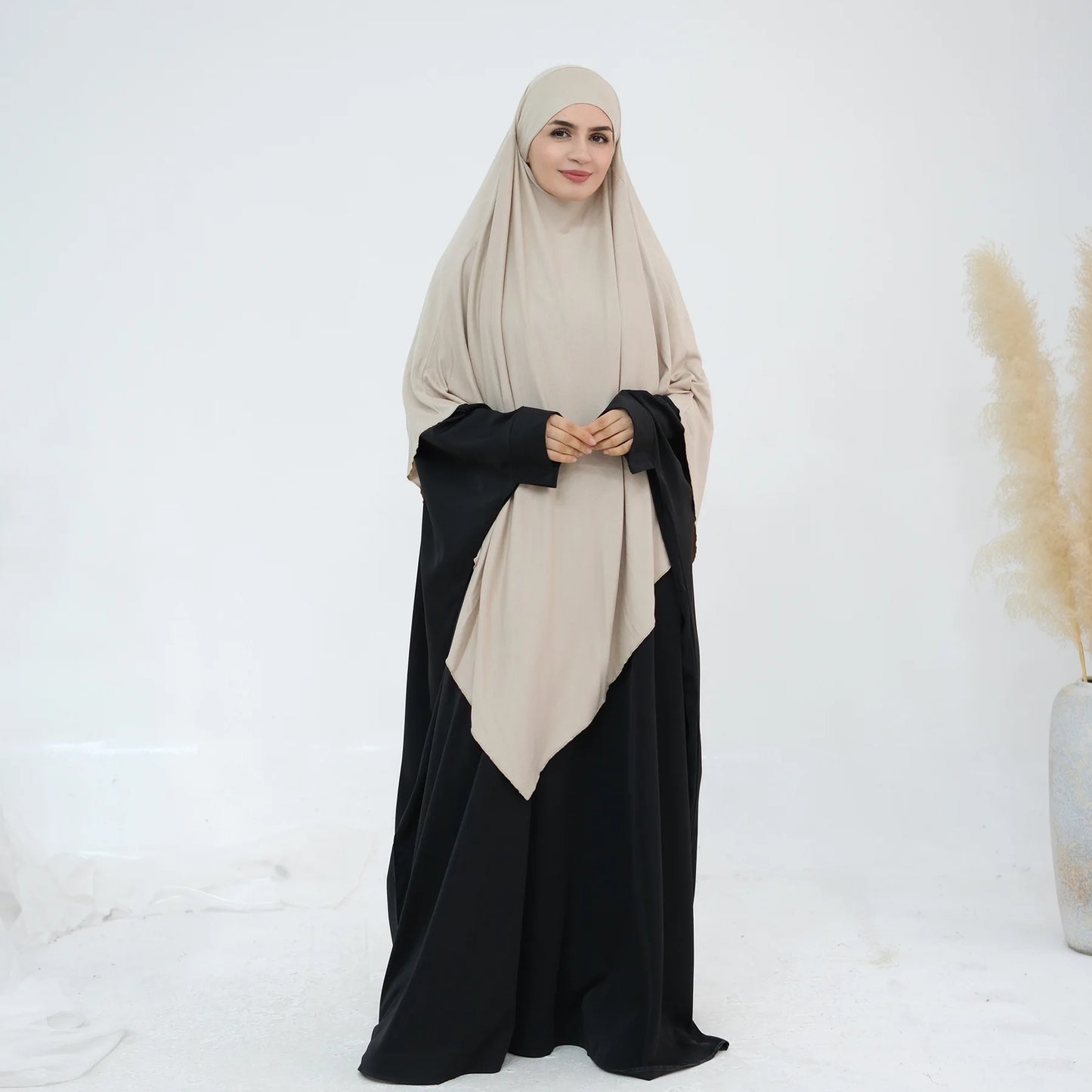 Extra Long Khimar Hijab Scarf Jersey Cotton Muslim Prayer Clothes Islamic Jilbab Khimars for Women Hijabs Veil Niqab Ramadan Eid
