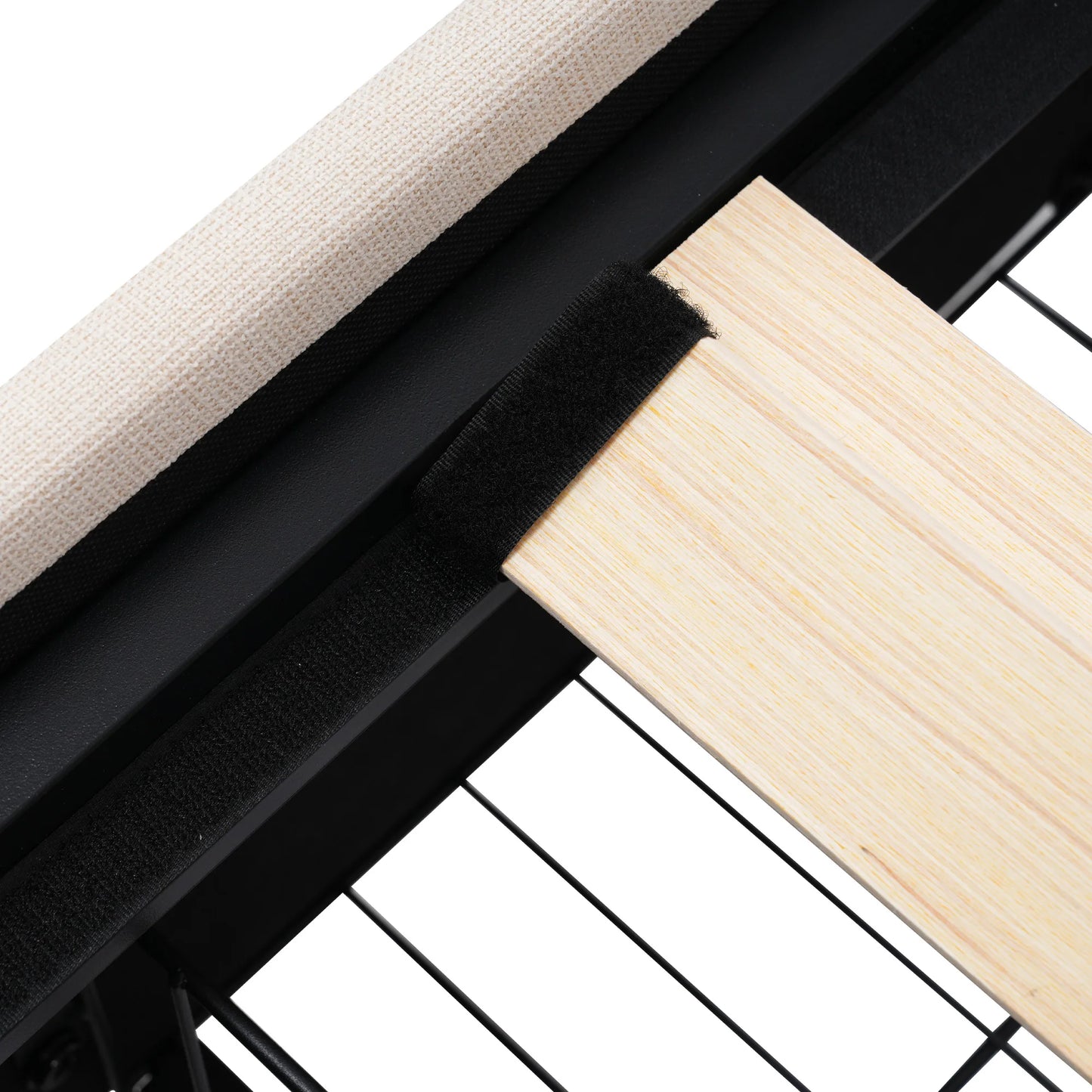 KOMHTOM Polsterbett Einzelbett 90x200 cm, LED-Beleuchtung, 2 Schubladen, höhenverstellbares Kopfteil, ohne Matratze