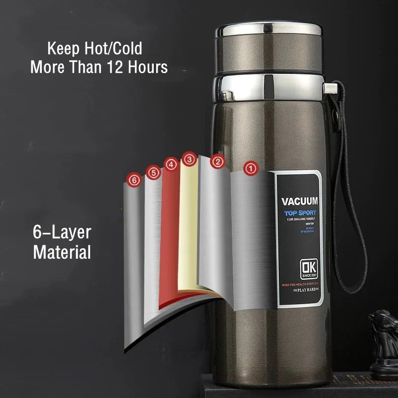 600ML/1000ML/1500ML Double Stainless Steel 316 Thermal Flask With Filter Portable Coffee Tea Thermal Bottle Travel Tumbler.