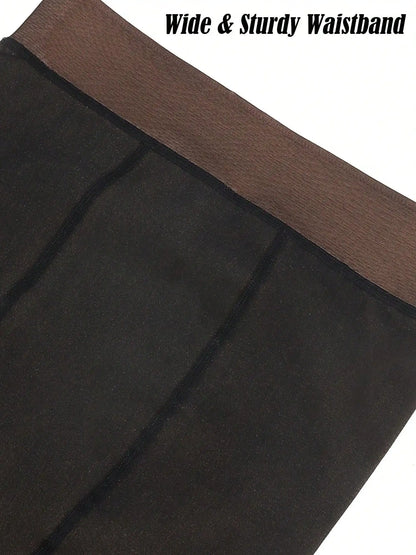 Luxtrada Womens Plus Size Thick Winter Tummy Control Fleece Lined Sheer Tights Fake Translucent Warm Leggings Thermal Opaque