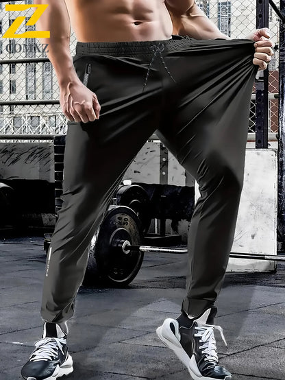 3 Pack Mens Jogger Pants Zipper Ankle Cuff Slim Fit Stretch Casual Running Lounge Sweatpants Trousers for Gym Workout Training.