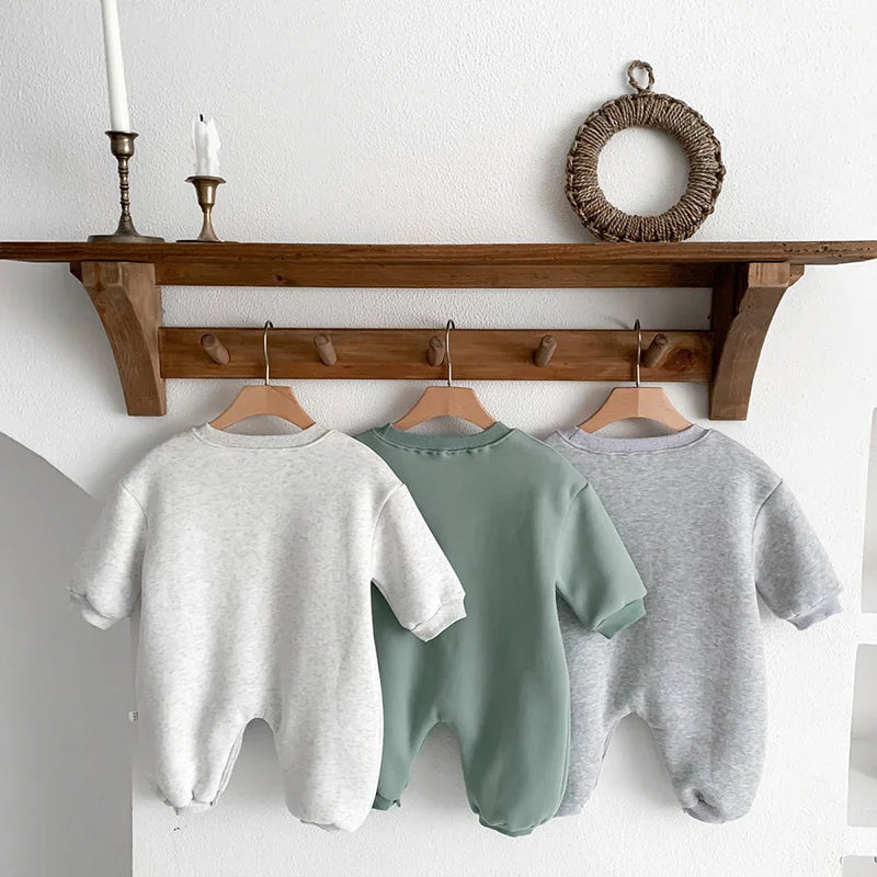 Neuankömmling Cartoon Dino Print Baby Neugeborenen Stram pler Säuglings mädchen Overalls Langarm Jungen Kleidung ein Stück.