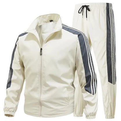 Cool Casual Sports Suit for Teenage Boys Large Size Trendy Workwear Pants Included One Complete Set Handsome Male Apparel.