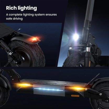 ISCOTER W9 Electric scooter 1000W engine 48V14AH battery foldable E-type scooter 10-inch pneumatic tire adult electric scooter.