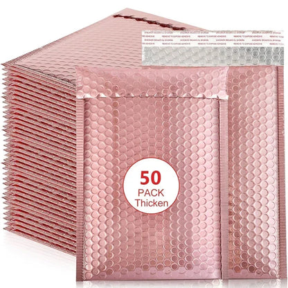 50Pcs Bubble Mailer Shipping Bag Multi Color Holographic Small Business Supplies Metal Bubble Mailer Bags Envelope Mailing.