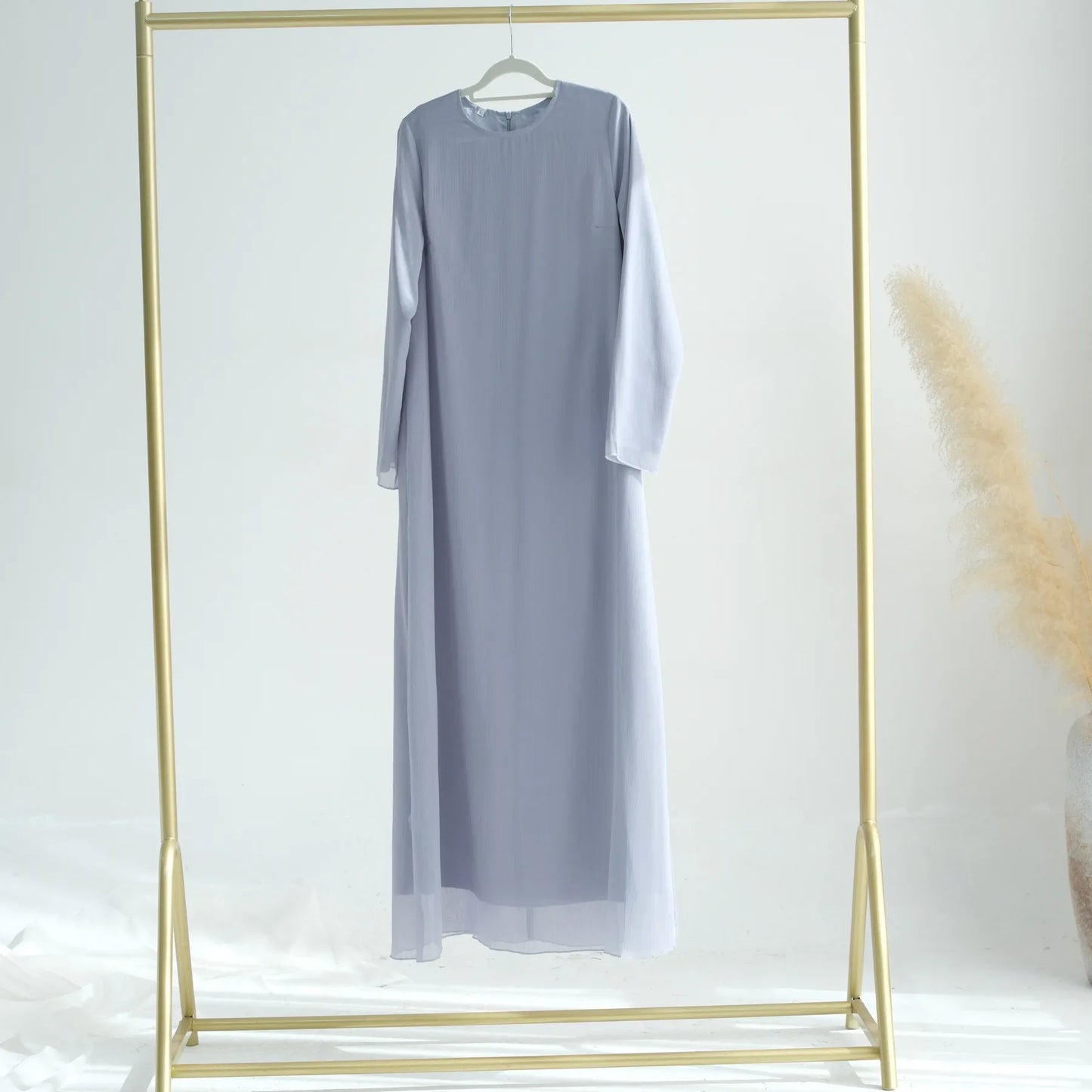 Chiffon Sheer Open Abaya Set Hijabi Muslim Women Party Ramadan Islamic Clothing  Dubai Turkey Kaftan Crepe Kimono Open Abayas