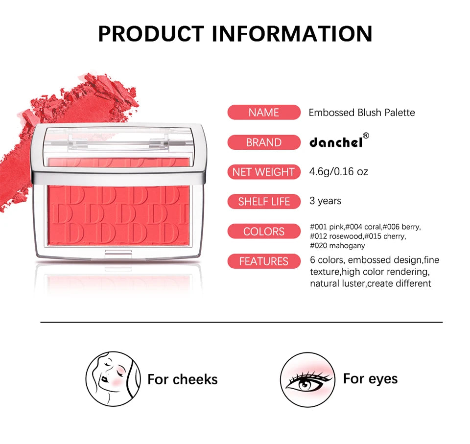 Face Blusher Matte Natural Cheek Tint Brighten Face Pink Red Face Contouring Cosmetics Blush Powder Soft Female Makeup.