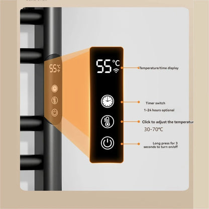 Bad Smart Touch Heizung Intelligente Elektrische Beheizte Handtuch Rack Edelstahl Temperatur Digital Display Handtuch Trockner