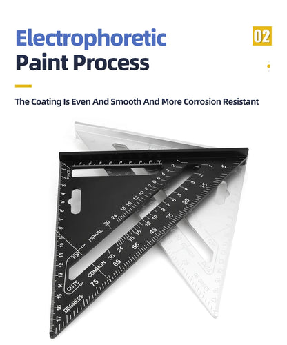 Dreieckslineal, 7-Zoll-Messwerkzeug, Tischler-Set aus Aluminiumlegierung, quadratischer Winkel, Holzbearbeitungswerkzeuge, versuchen Sie quadratisch, dreieckig, metrisch