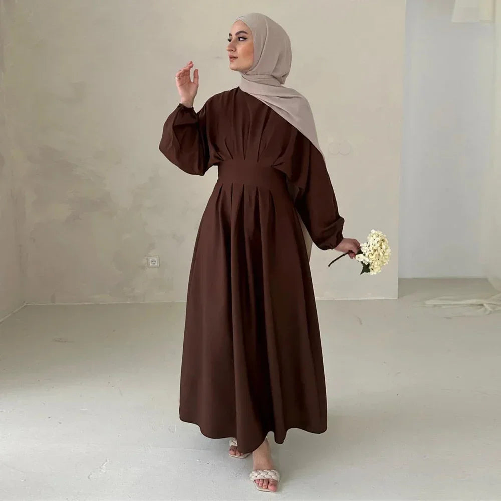 Ramadan Linen Abaya Dubai Turkey Islam Muslim Modest Dress Kaftan Prayer Clothes For Women Kebaya Robe Arabe Femme Musulmane.