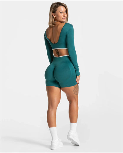 Women's Seamless Gym Solid Color Sports Shorts White Waist Tight High Waist Hip Lifting Yoga Pants Running Sports Shorts