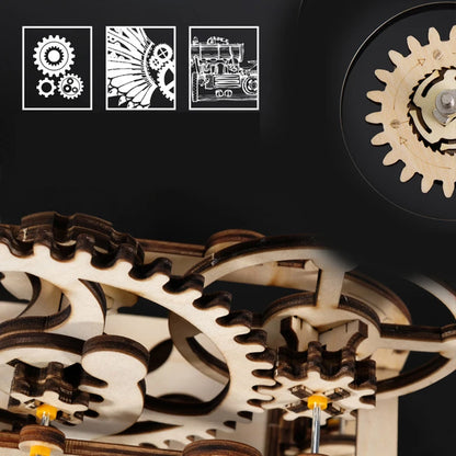 3d Wooden Puzzle Marble Runs Mechanical Puzzles Self Assembly Toy STEAM Educational Toys Model Building Kits for Kids Adult Gift.