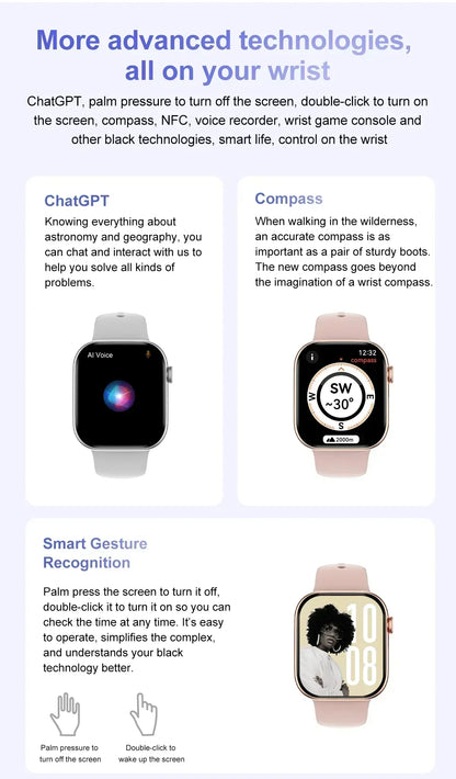 New Watch Series 10 Mini For Apple Watch 10 SmartWatch Men 3D Surround Music Video NFC Bluetooth call smartwatch For Android l0S.